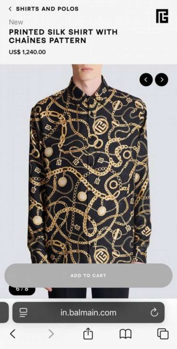 Balmai n Paris Black Printed Shirt With Premium Box Packing And Carry Bag