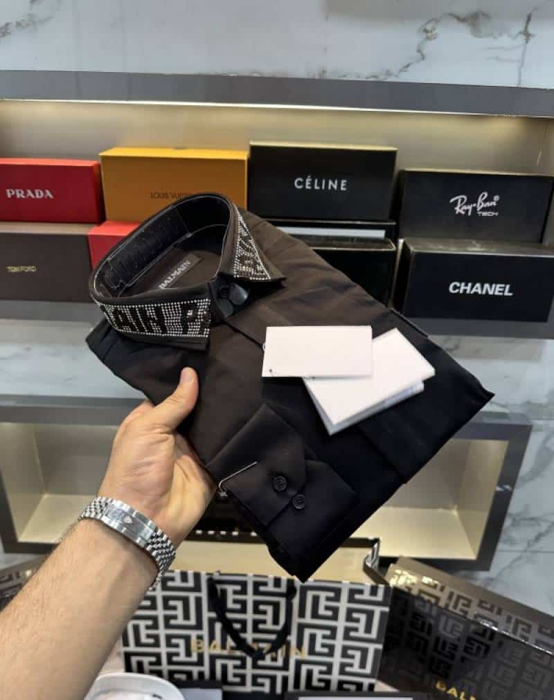 Balmai n Paris Black Collar Logo With Premium Box.  Packing And Carry Bag Main image