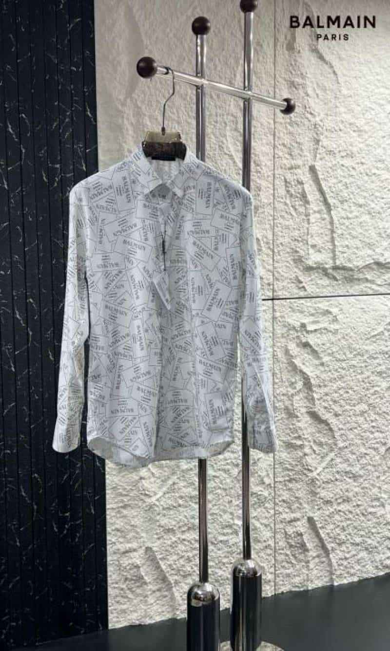 Balmai n Paris White Printed Shirt With Premium Box  Packing And Carry Bag Main image