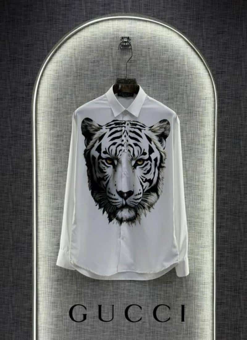 Gucc i White Designer Shirt With bo..X  Packing