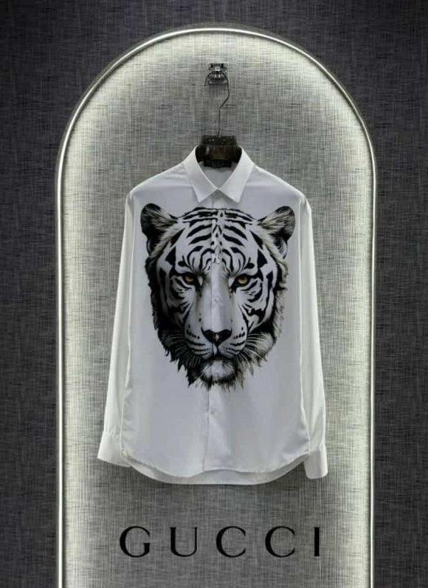 Gucc i White Designer Shirt With bo..X  Packing