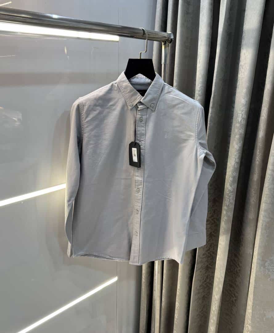 All Saints Light Grey Embroidery Logo Premium Shirt