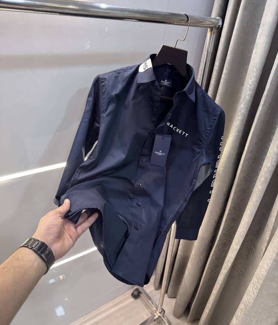 Hacket Londo n Navy Blue Logo Print Premium Shirt