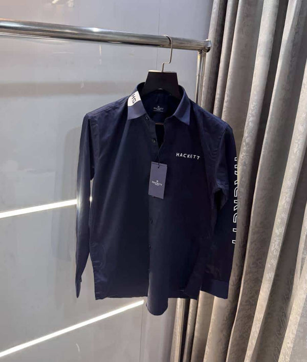 Hacket Londo n Navy Blue Logo Print Premium Shirt