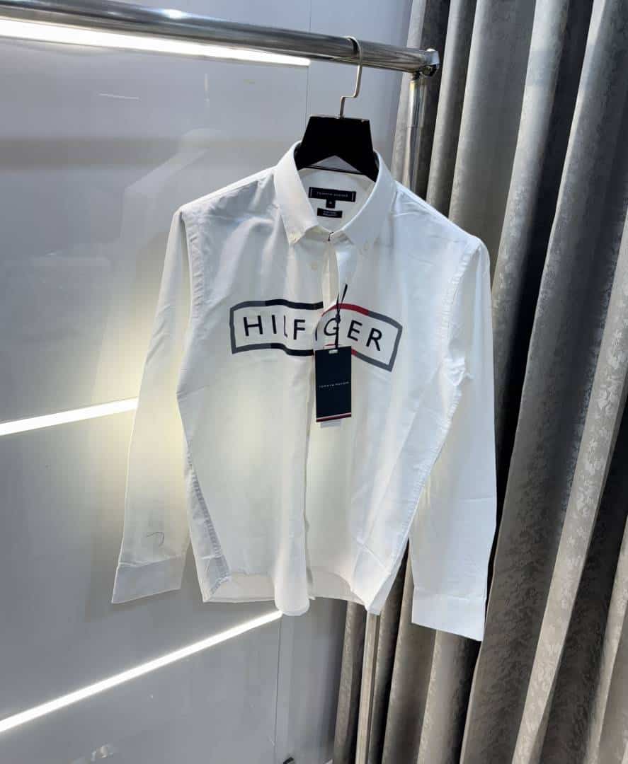 Tomm y Hilfiger White Logo Print Premium Shirt Main image