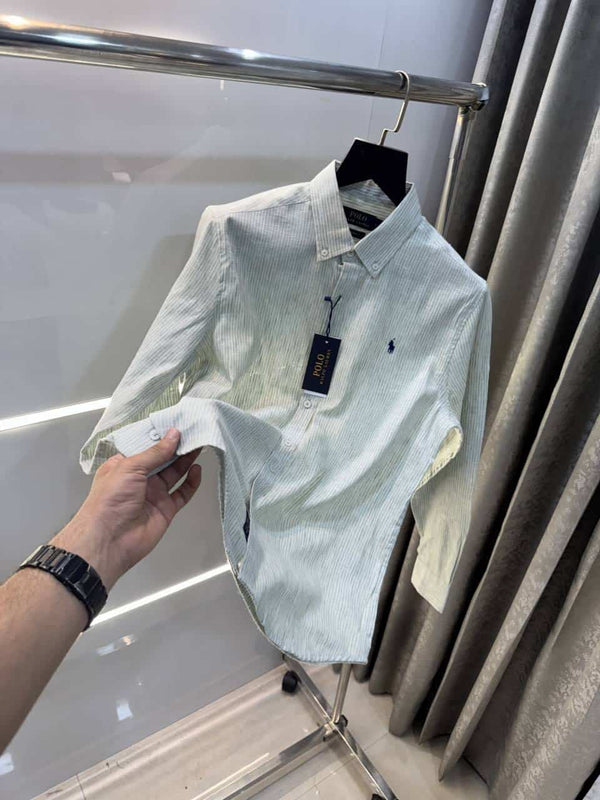 Ralph Laure n Aqua Green S+R..ipes Premium Linen Shirt