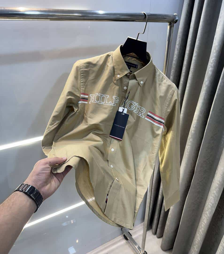 Tomm y Hilfigar Beige Premium Classic Shirt Main image