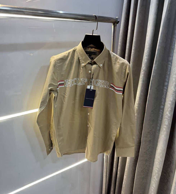 Tomm y Hilfigar Beige Premium Classic Shirt