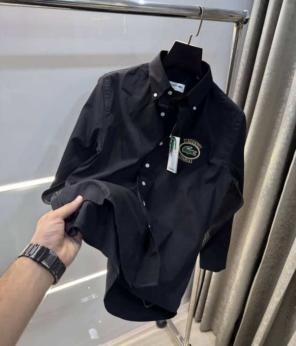 Lacost e Black Embroidery Logo Premium Shirt