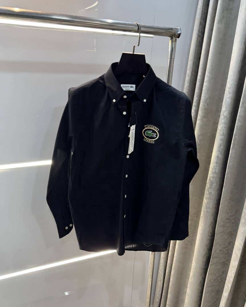 Lacost e Black Embroidery Logo Premium Shirt