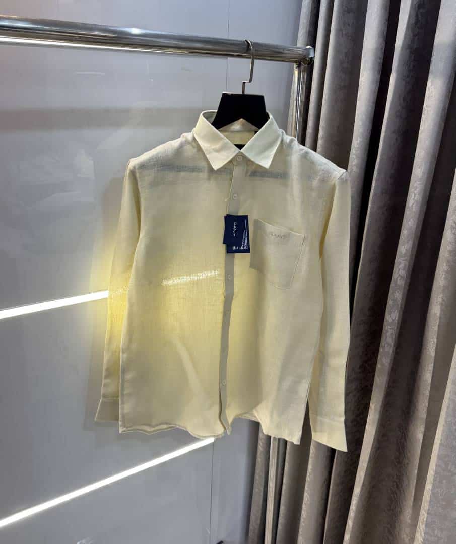 Gan t Butter Yellow Premium Classic Linen Shirt