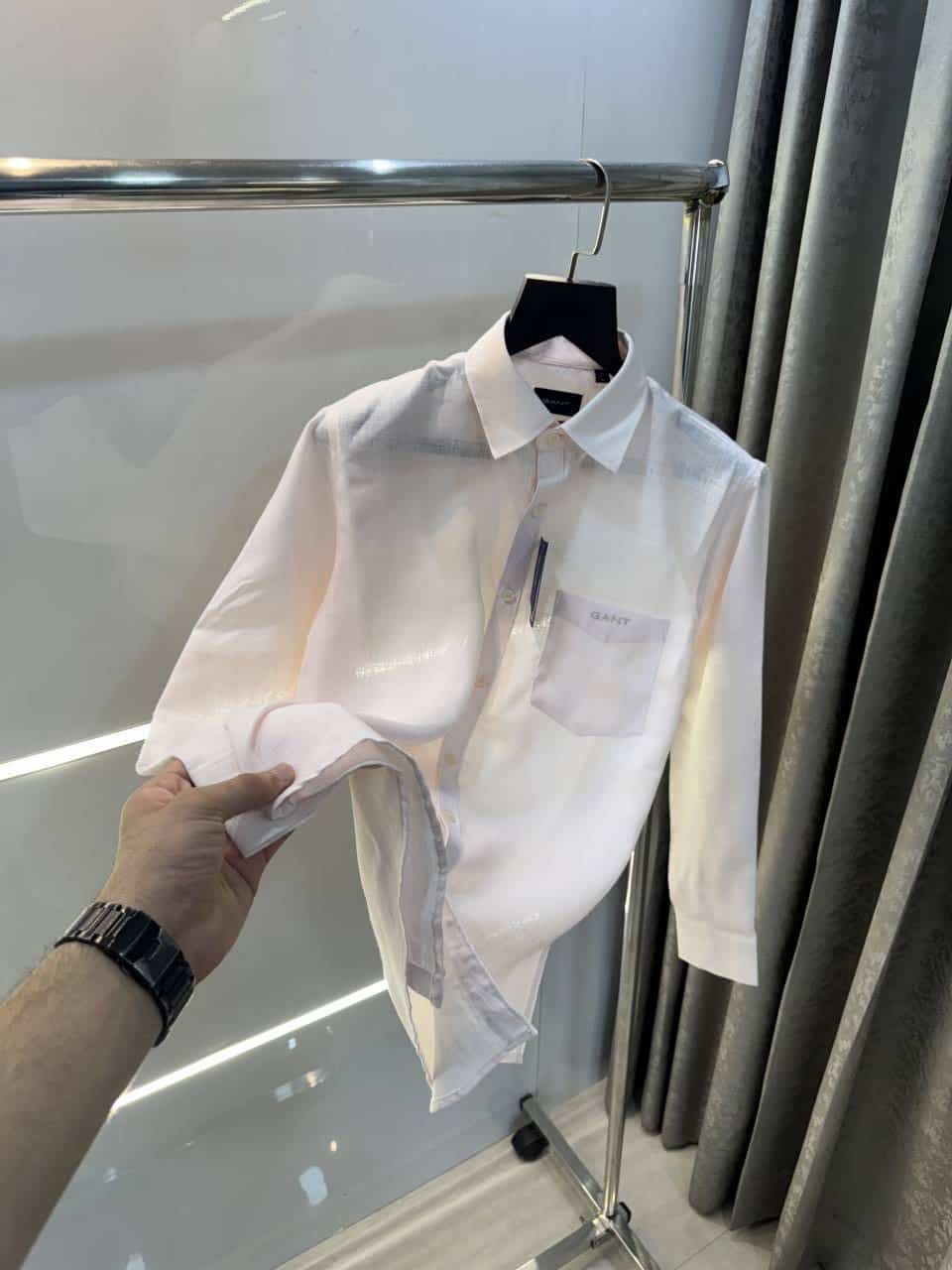 Gant Pink Premium Classic Linen Shirt Main image