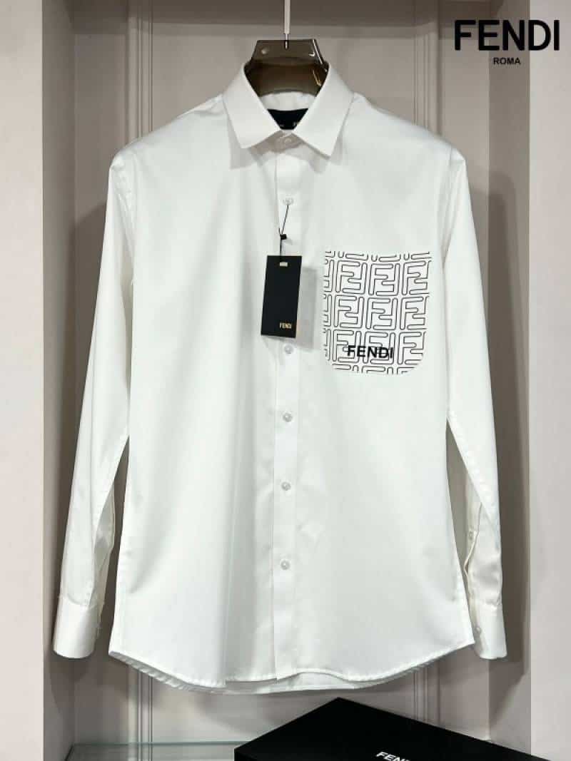 Fend i White Pocket Logo Lu...xury Shirt Main image