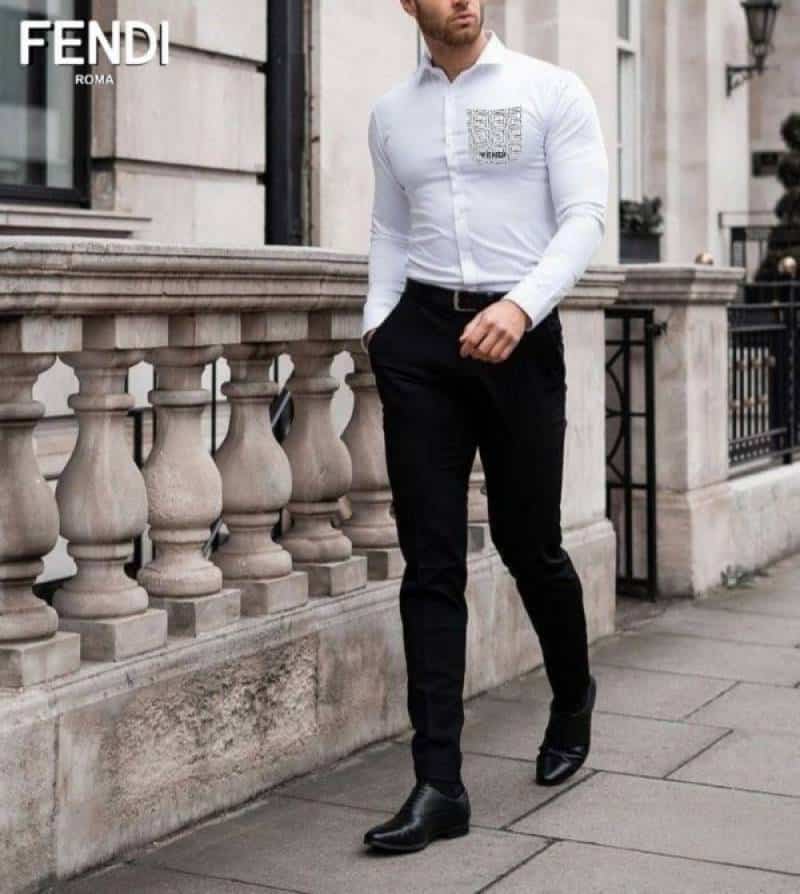 Fend i White Pocket Logo Lu...xury Shirt Secondary image