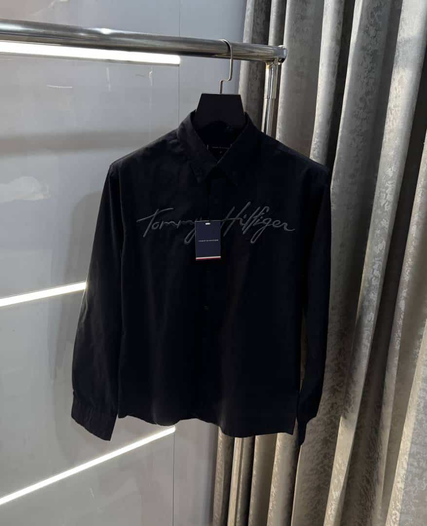 Tomm y Hilfiger Black Embroidery Work Premium Shirt Secondary image