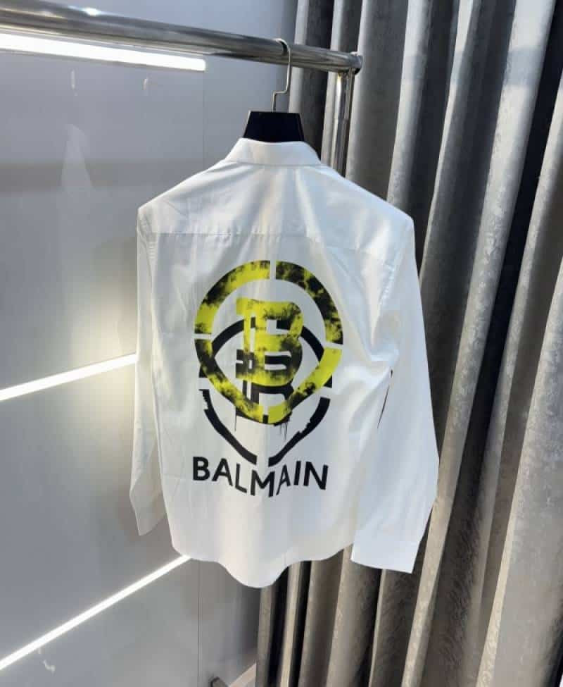 Balmai n Paris White Yellow Back Print Premium Classic Shirt 002 Main image