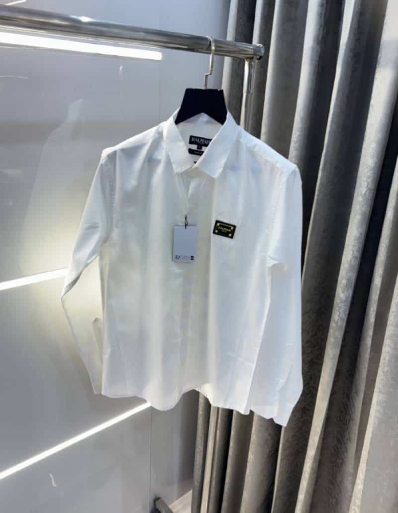 Balmai n Paris White Yellow Back Print Premium Classic Shirt 002 Secondary image