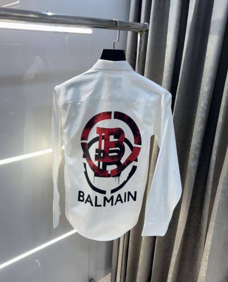 Balmai n Paris White Red Back Print Premium Classic Shirt 002 Main image