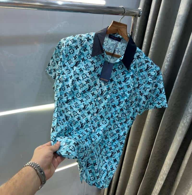 lOuiS vUiTTon Blue All Over Printed Imported Premium Half Shirt Main image