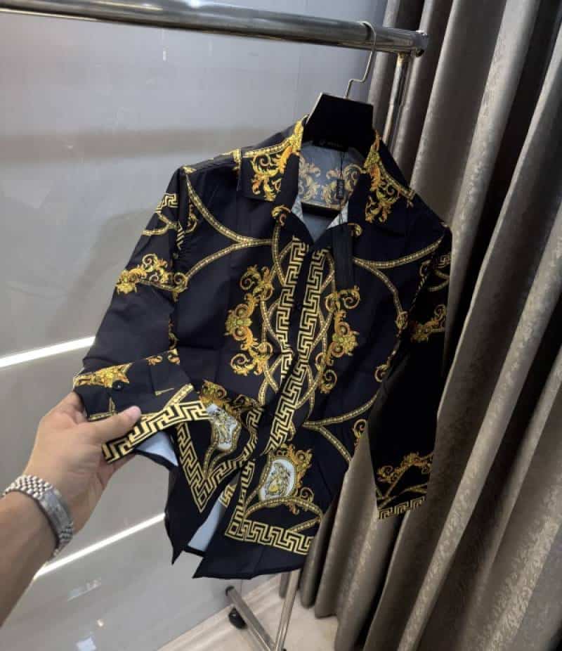 Versac e Couture Black Printed Imported Full Sleeves Shirt