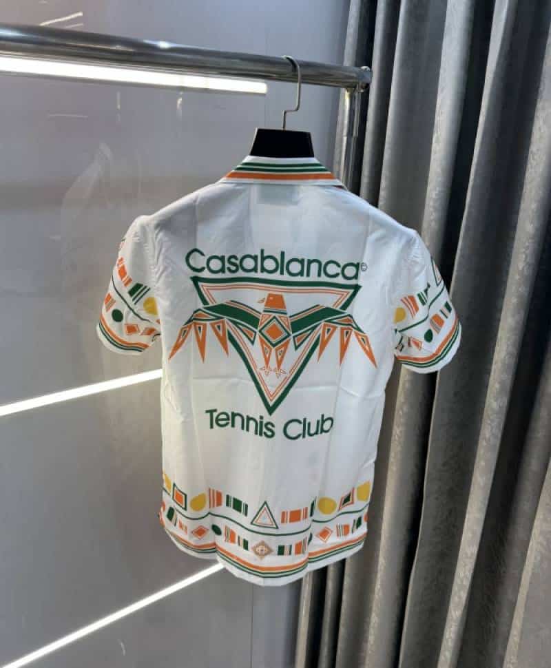 Casablanca White Printed Imported Half Shirt