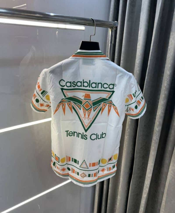 Casablanca White Printed Imported Half Shirt