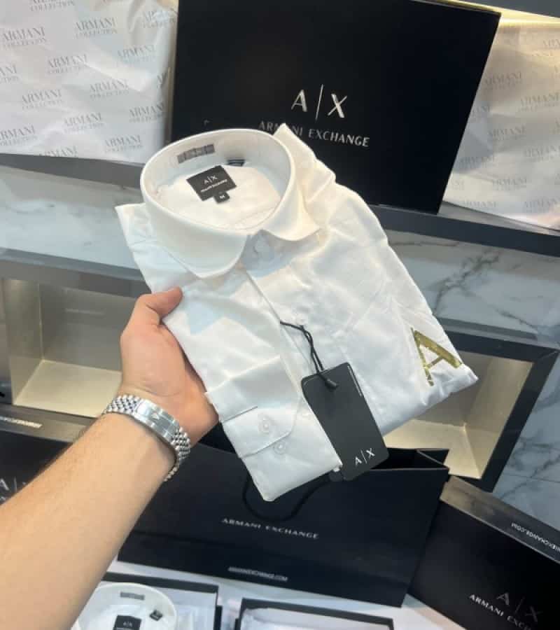 Arman i Exchange WhiteB Logo Print Shirt With Premium Box Packing And Carry Bag