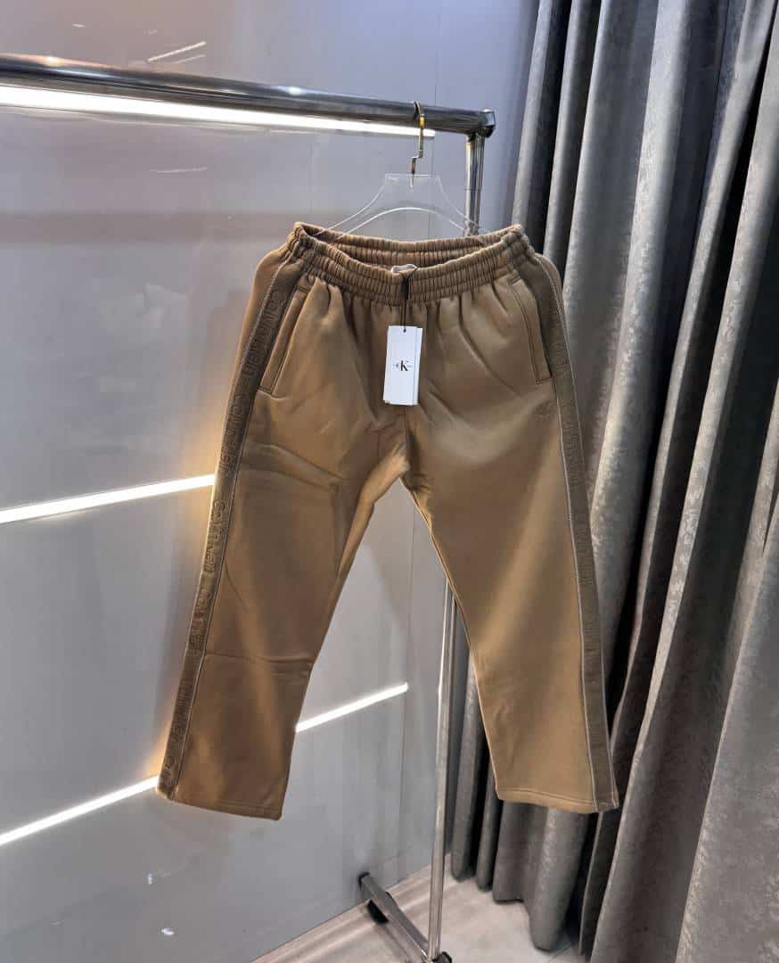 Calvi n Klein Beige Patch Logo Premium TrackPant Main image