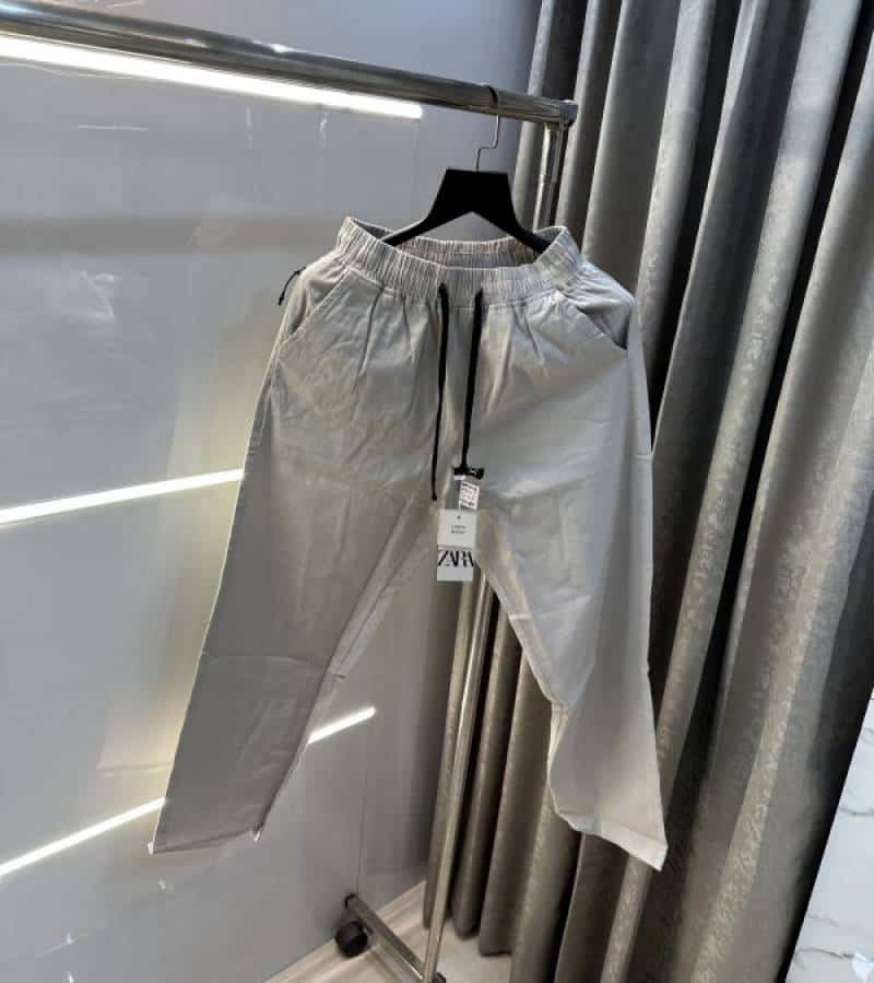 Zar a Light Grey 3Premium Linen Track Pants Main image
