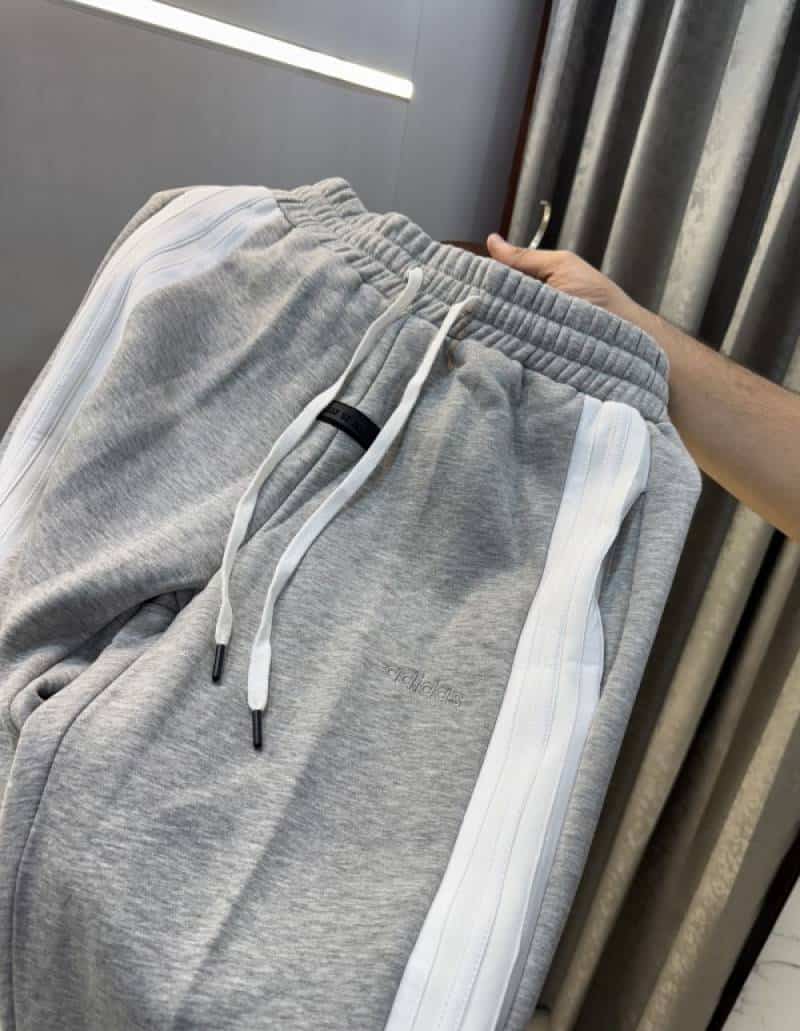 Essential Collab Adida s Grey Embroidery Logo Imported Jogger Sweatpant