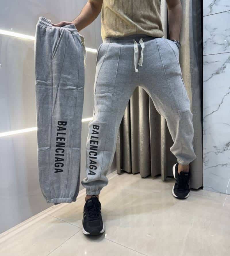 Balenciag a Grey Logo Print Premium Jogger Sweatpant Main image