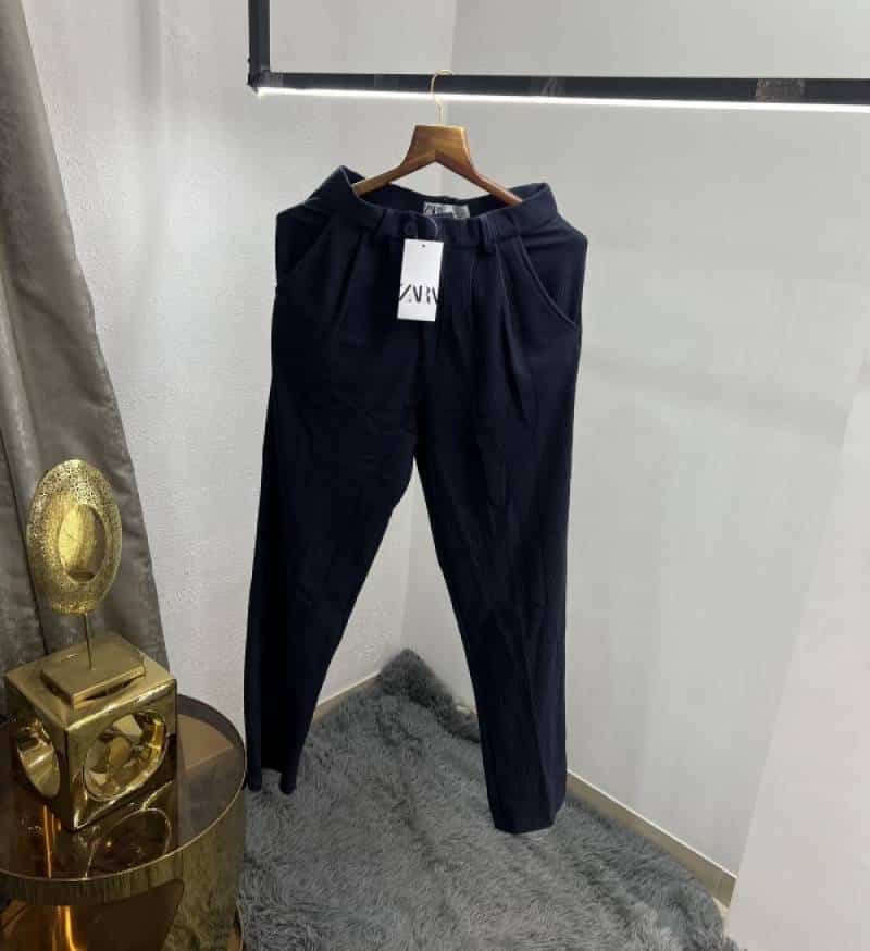 Zar a Navy Blue Cord Lycra Premium Baggy Track Main image
