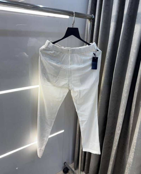 Ralp  Lauren  White Premium Pure Linen Trousers
