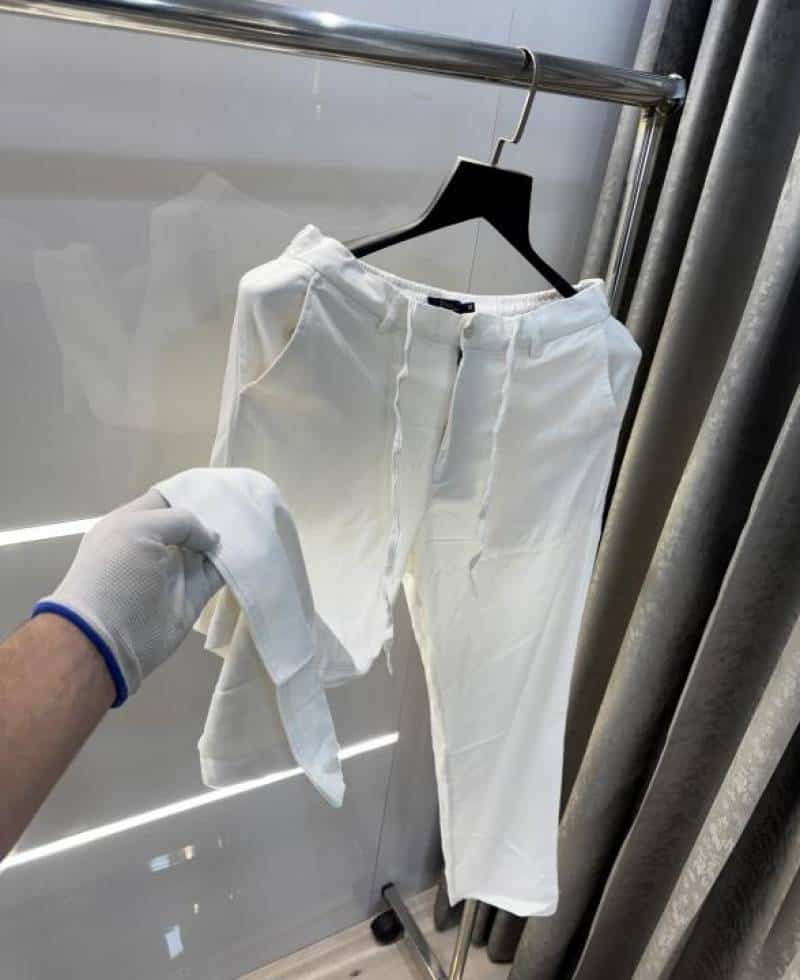 Ralp  Lauren  White Premium Pure Linen Trousers