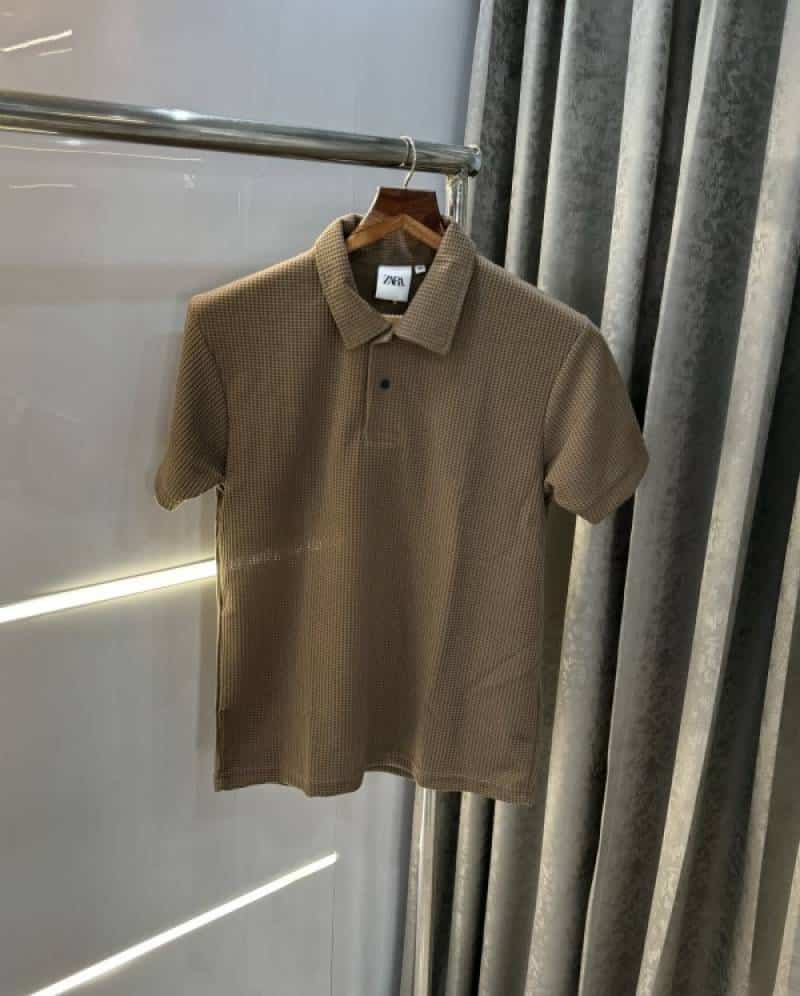 Zar a Brown Premium Knitted Classic Polo T-Shirt With Bo-X Packing