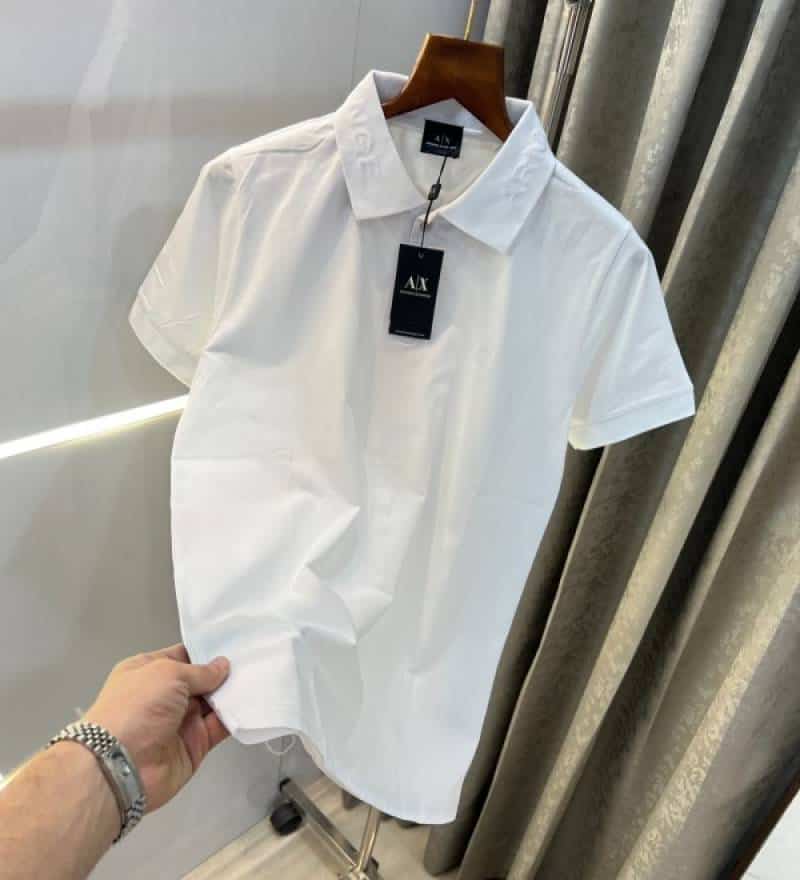 Arman i Exchange White Em6o$$ed Logo Imported Polo T-Shirt Main image