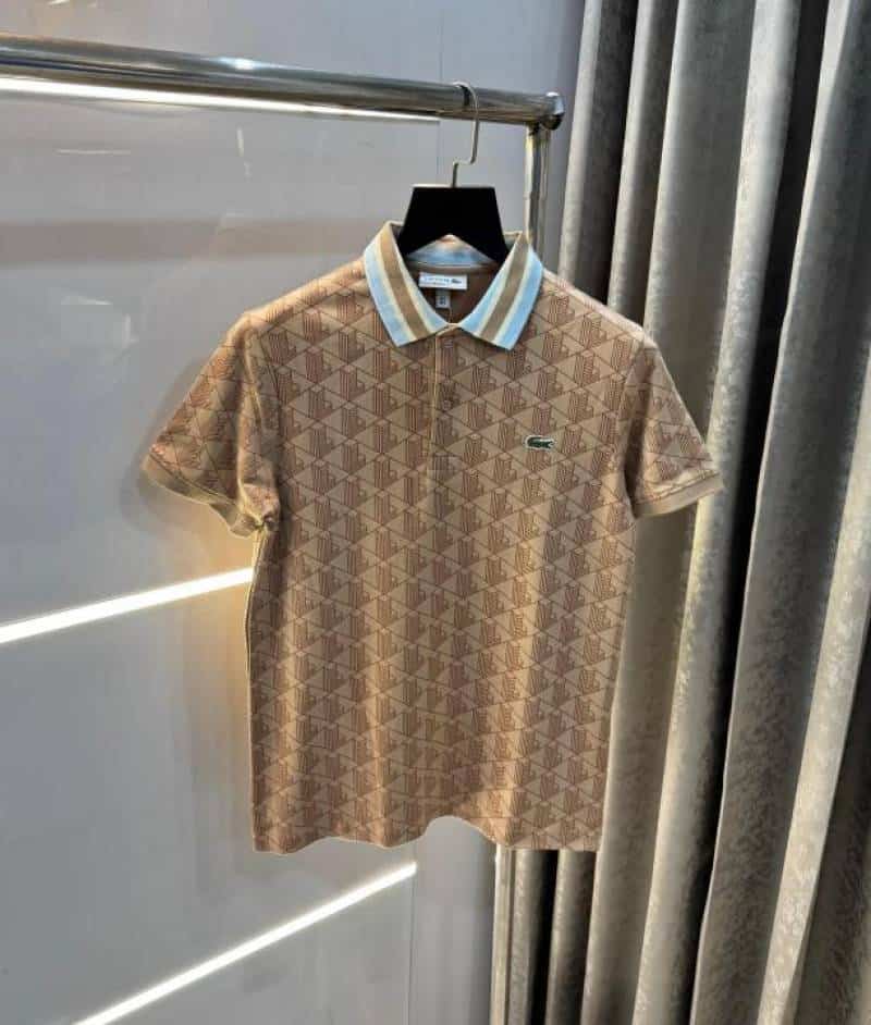 Lacost e Beige Embroidery Logo Premium Polo T-Shirt Secondary image