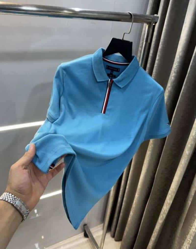 Tommy  Hilfiger English Blue Embroidery Work Premium Polo T-Shirt Main image