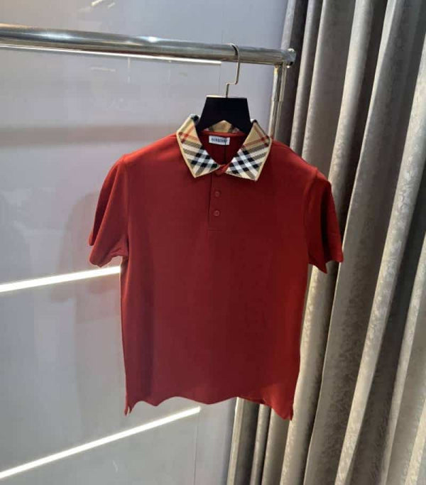 Burberr y Rust Collar Look Premium Polo T-Shirt