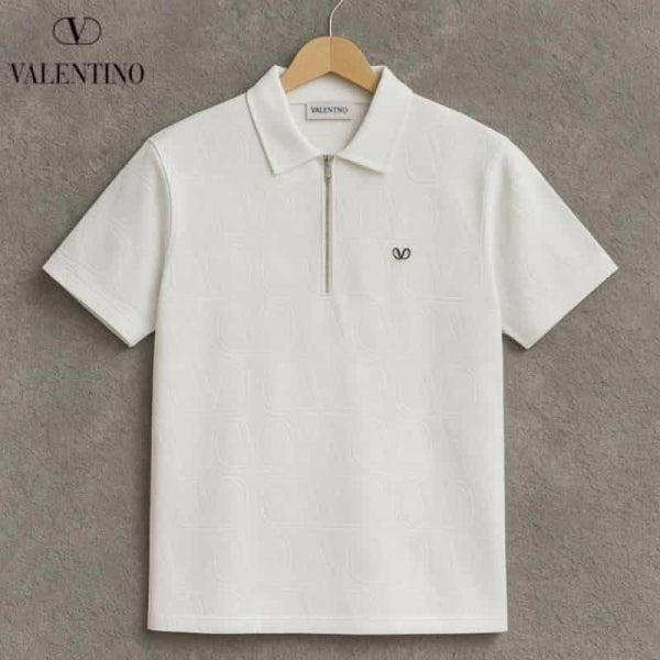 Valentin o white MonogR...4M Imported Luxury Polo T-Shirt
