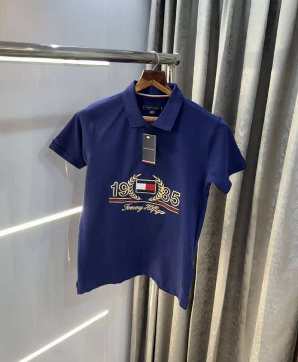Tommy Hilfige r English Blue Embroidery Logo Premium Polo T-Shirt