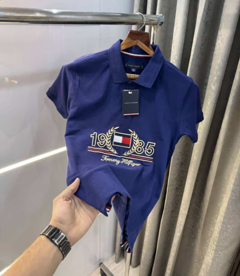 Tommy Hilfige r English Blue Embroidery Logo Premium Polo T-Shirt