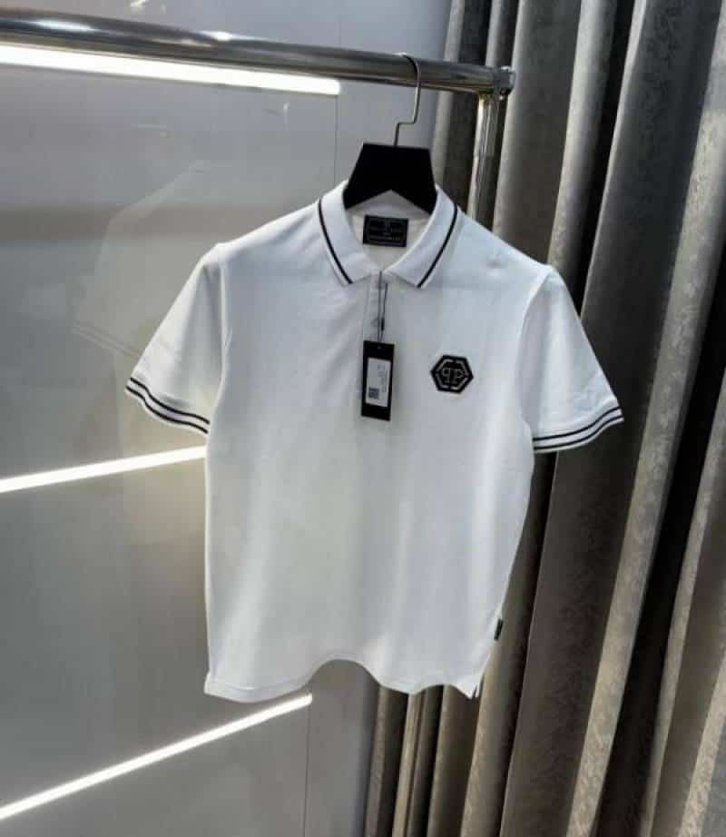 Philip Plein White Metal Logo Imported Polo T-Shirt Secondary image