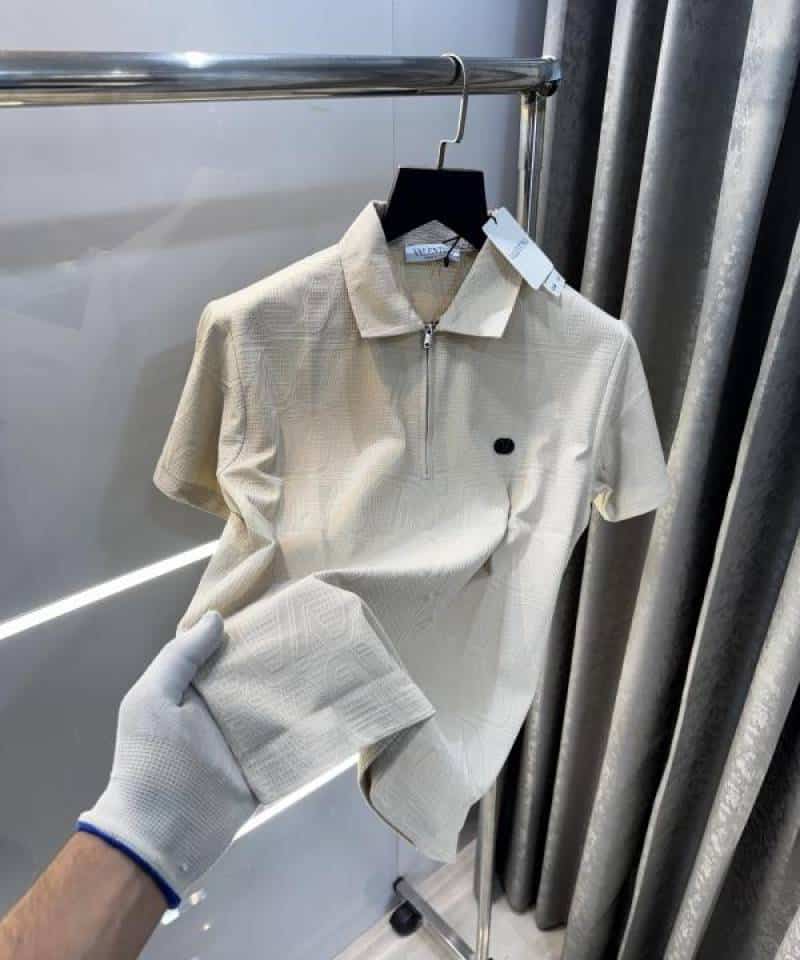 Valentin o Cream MonogR..aM Imported Luxury Polo T-Shirt Main image