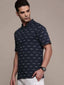 Calvin Klei n Navy Blue Printed Premium Polo T-Shirt