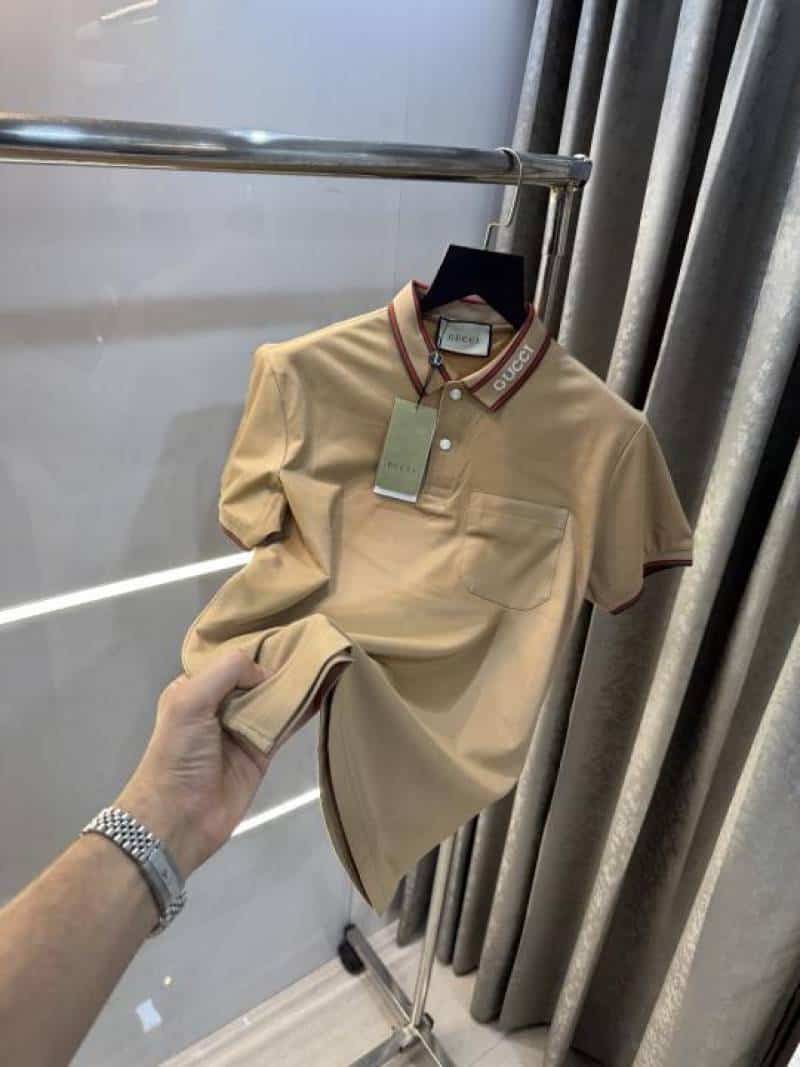 Gucc i Beige Imported Polo T-Shirt