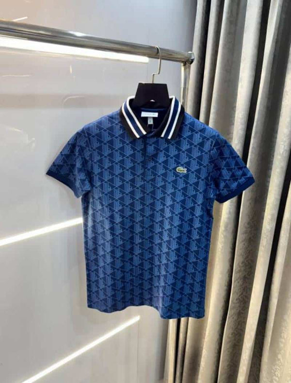 Lacost e Navy Blue Embroidery Logo Premium Polo T-Shirt