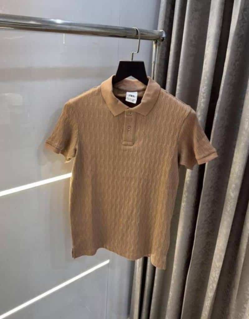 Zar a Beige Knitted Premium Classic Polo T-Shirt Secondary image