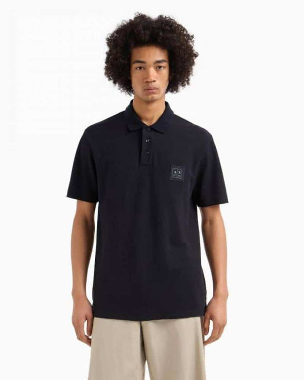 Arman i E..Xchange Black Patch Logo Imported Polo T-Shirt