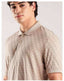 Calvi n Klein Beige Monogram Premium Polo T-Shirt